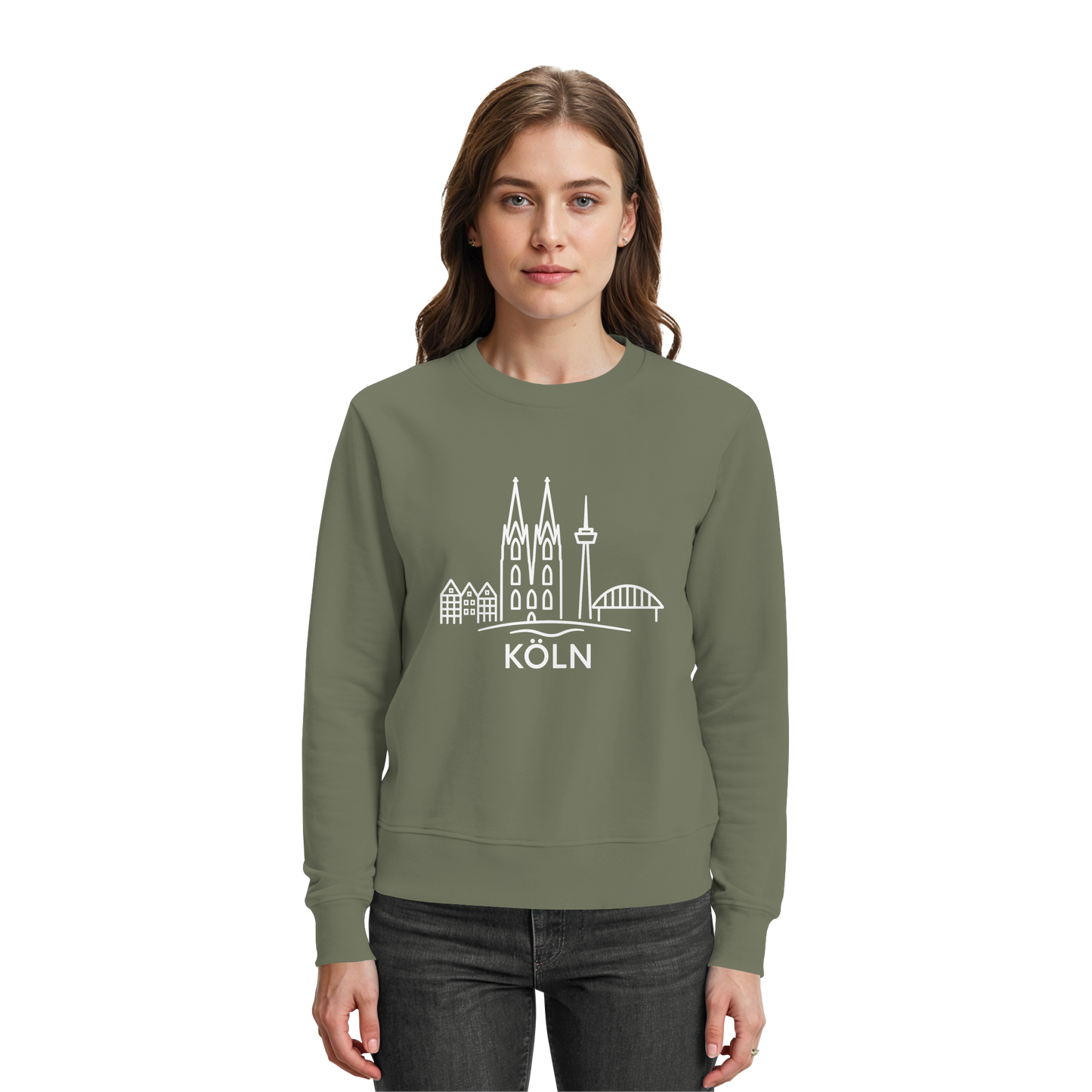 Köln Skyline (großer Druck auf der Brust) - Premium Sweatshirt