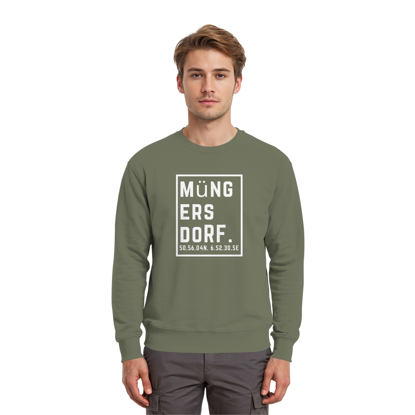 Müngersdorf Koordinaten (großer Druck auf der Brust) - Premium Sweatshirt
