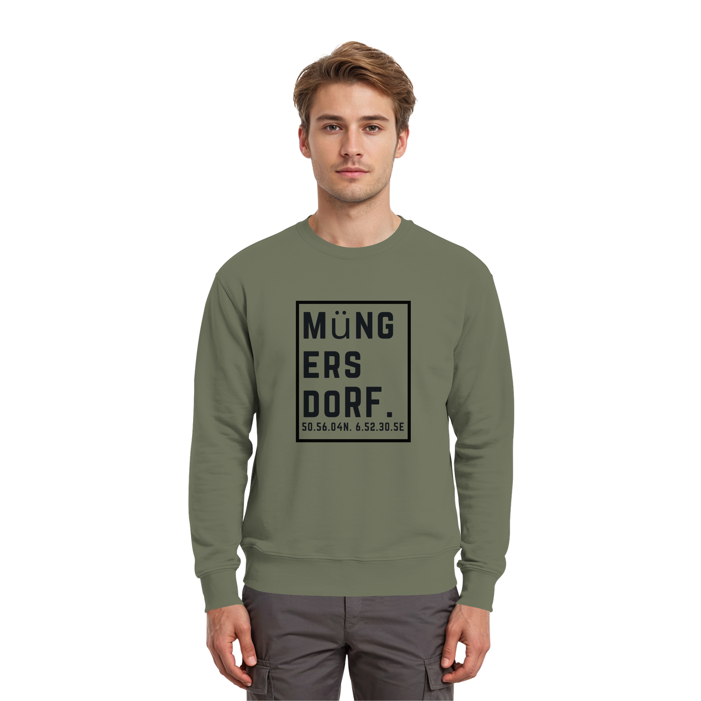 Müngersdorf Koordinaten (großer Druck auf der Brust) - Premium Sweatshirt