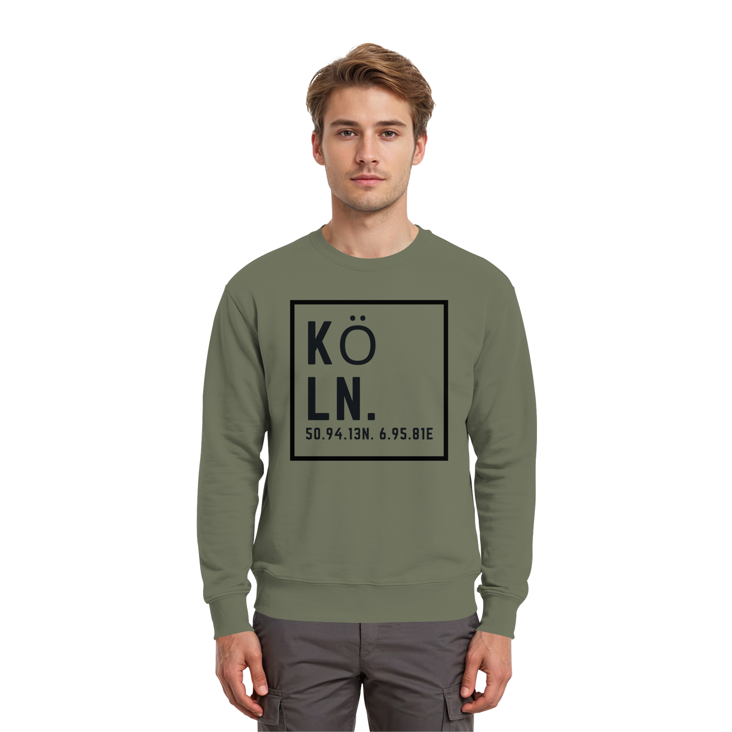 Köln Koordinaten (großer Druck auf der Brust) - Premium Sweatshirt