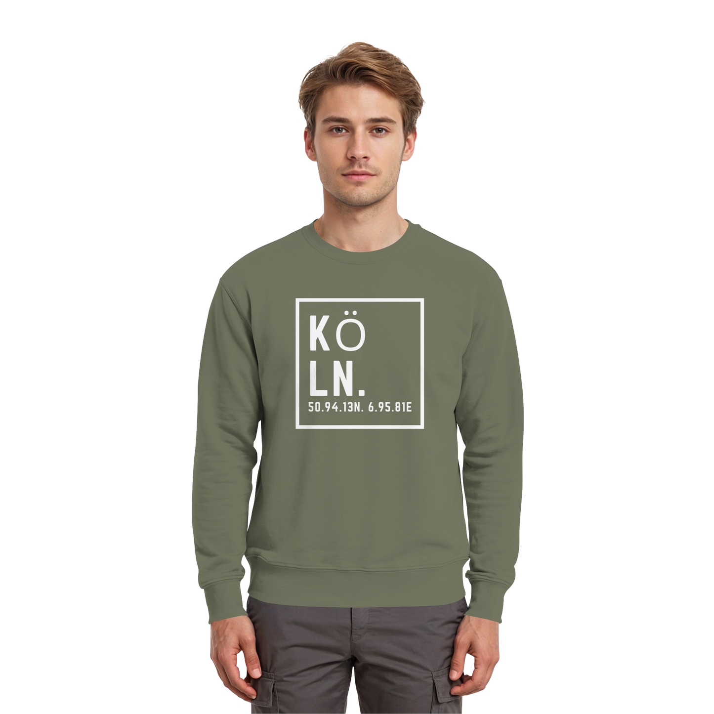 Köln Koordinaten (großer Druck auf der Brust) - Premium Sweatshirt