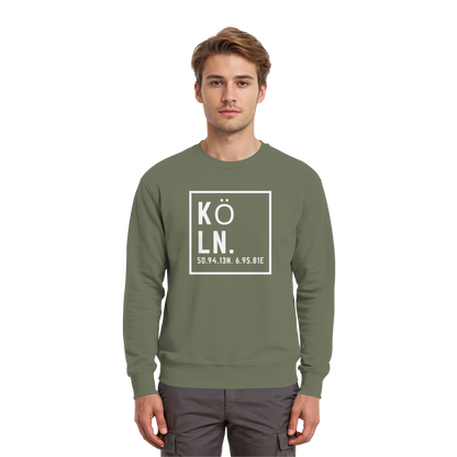 Köln Koordinaten (großer Druck auf der Brust) - Premium Sweatshirt