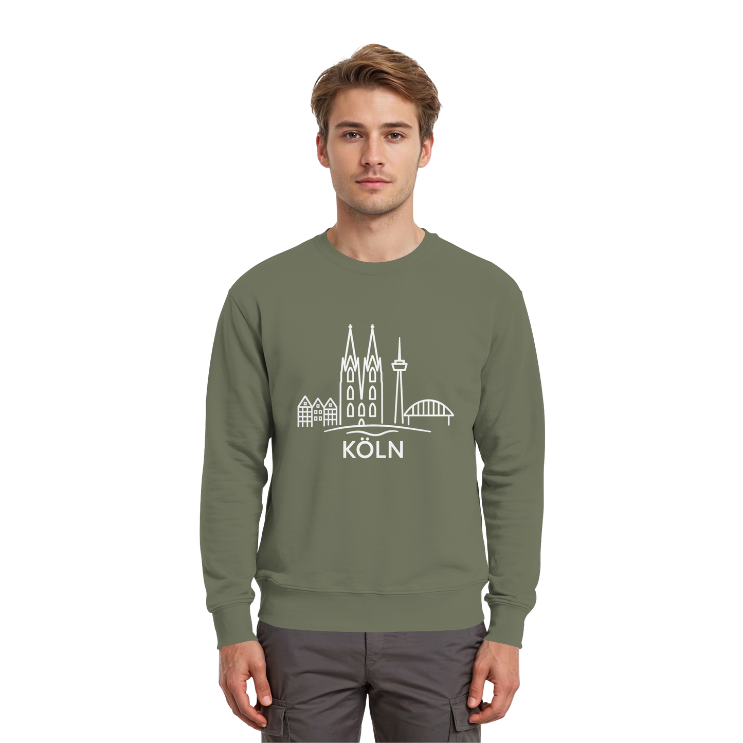 Köln Skyline (großer Druck auf der Brust) - Premium Sweatshirt