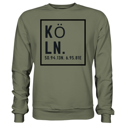 Köln Koordinaten (großer Druck auf der Brust) - Premium Sweatshirt