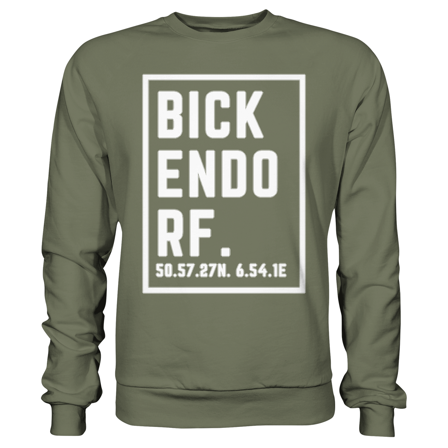 Bickendorf Koordinaten (großer Druck auf der Brust) - Premium Sweatshirt