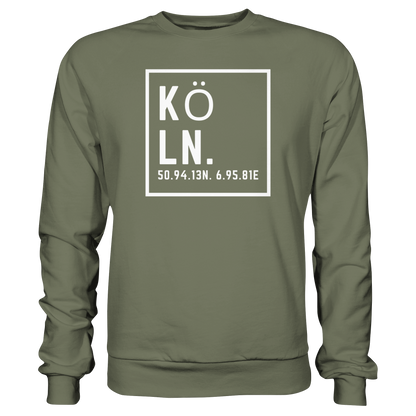 Köln Koordinaten (großer Druck auf der Brust) - Premium Sweatshirt