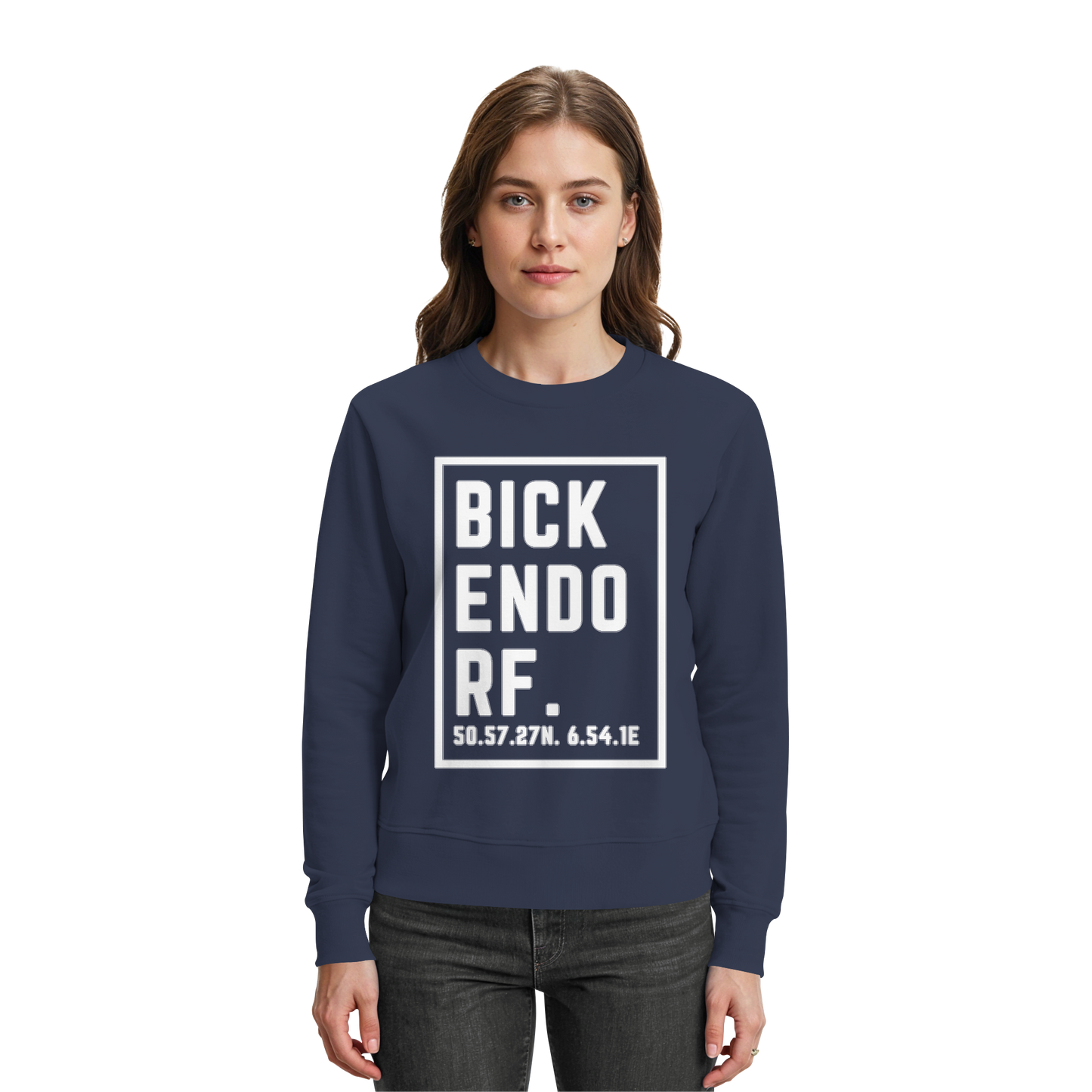 Bickendorf Koordinaten (großer Druck auf der Brust) - Premium Sweatshirt