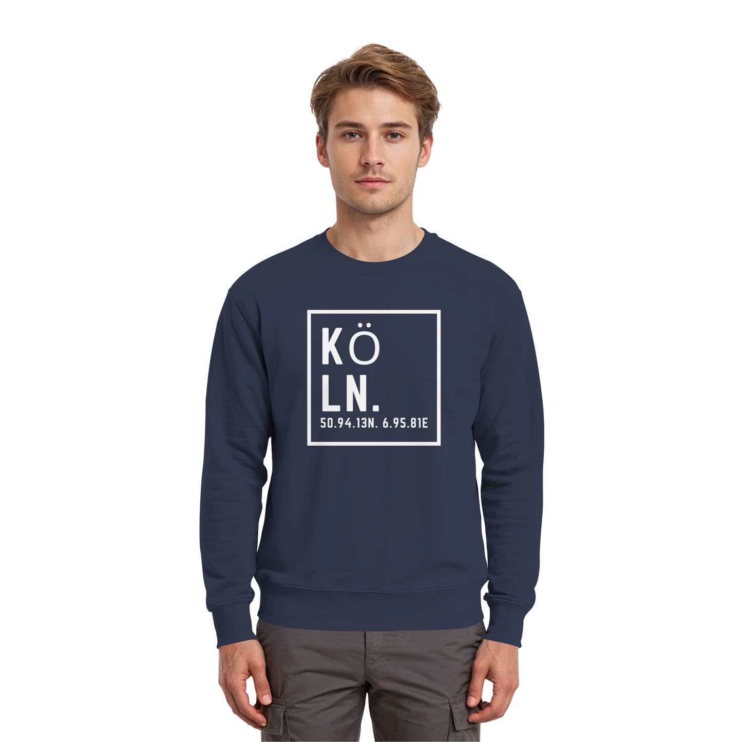 Köln Koordinaten (großer Druck auf der Brust) - Premium Sweatshirt