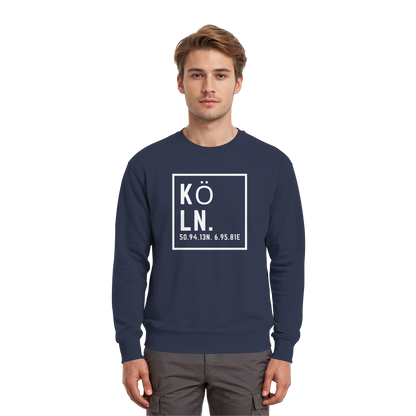 Köln Koordinaten (großer Druck auf der Brust) - Premium Sweatshirt