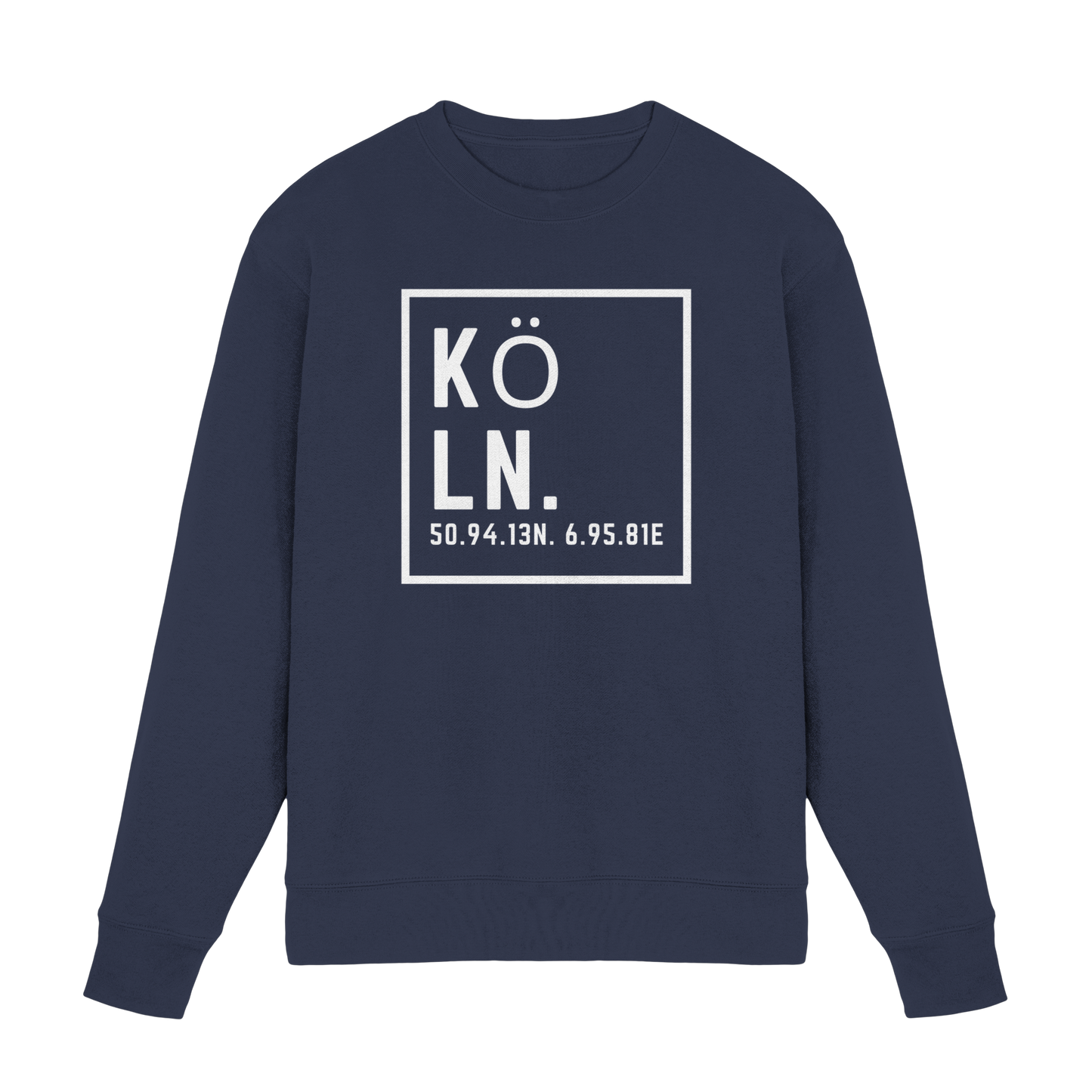 Köln Koordinaten (großer Druck auf der Brust) - Premium Sweatshirt