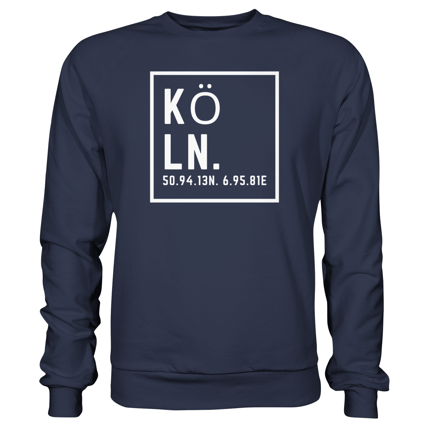 Köln Koordinaten (großer Druck auf der Brust) - Premium Sweatshirt