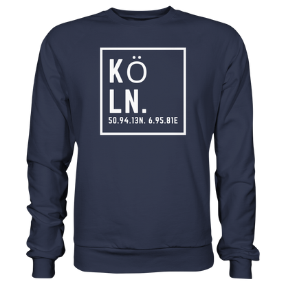 Köln Koordinaten (großer Druck auf der Brust) - Premium Sweatshirt