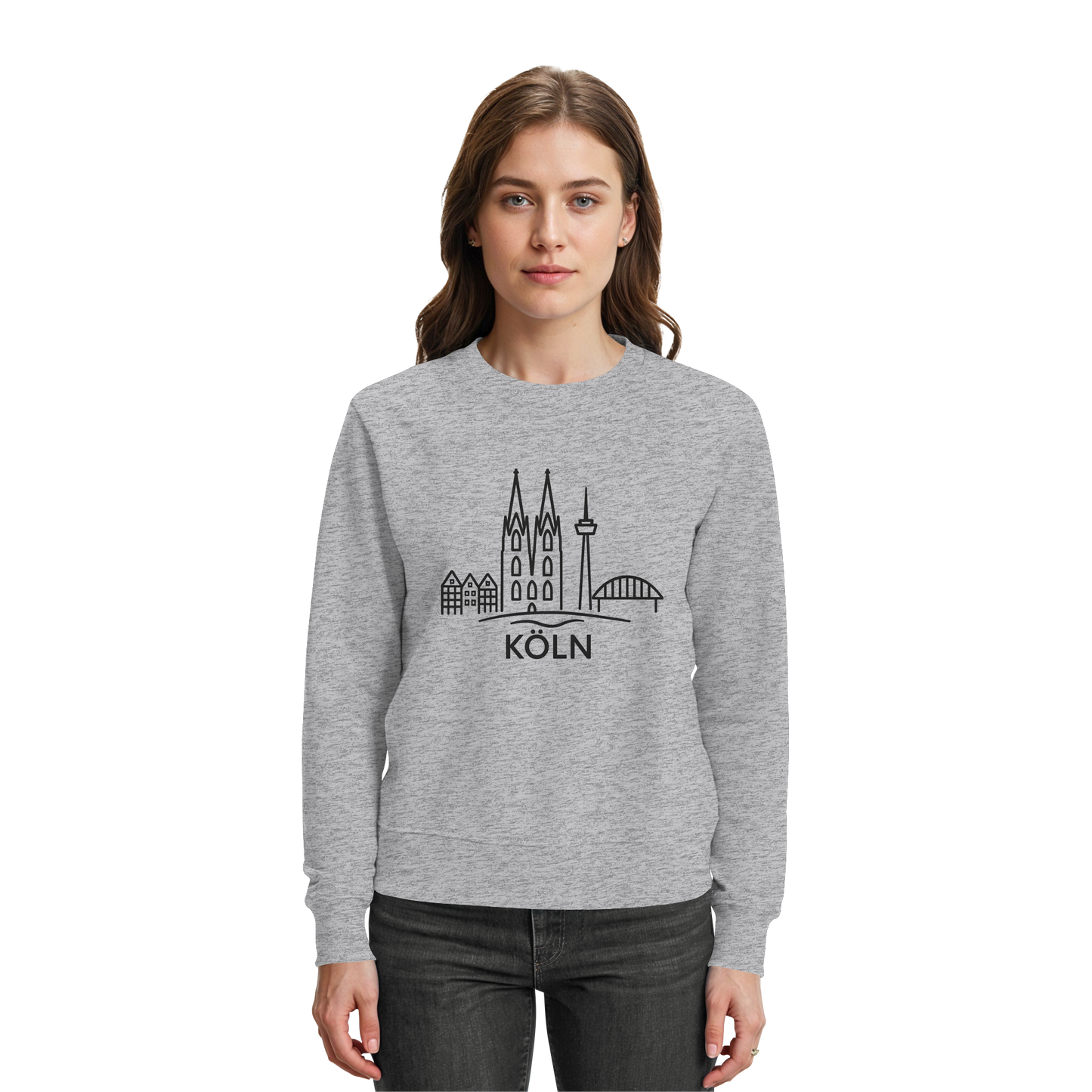 Köln Skyline (großer Druck auf der Brust) - Premium Sweatshirt