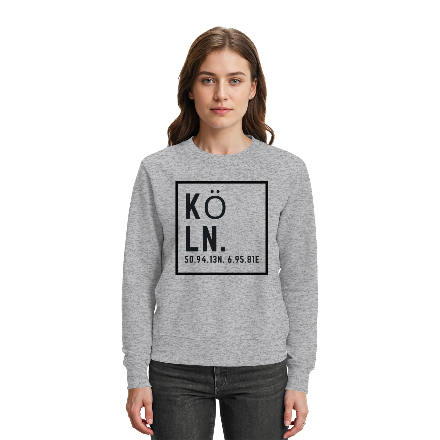 Köln Koordinaten (großer Druck auf der Brust) - Premium Sweatshirt