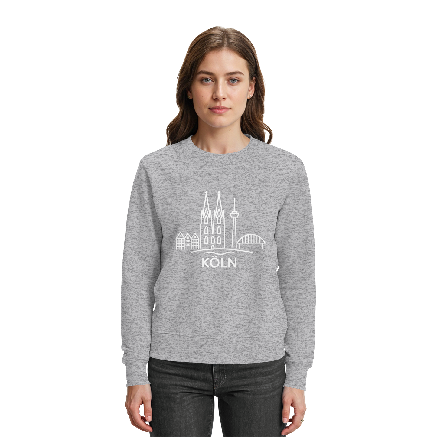 Köln Skyline (großer Druck auf der Brust) - Premium Sweatshirt