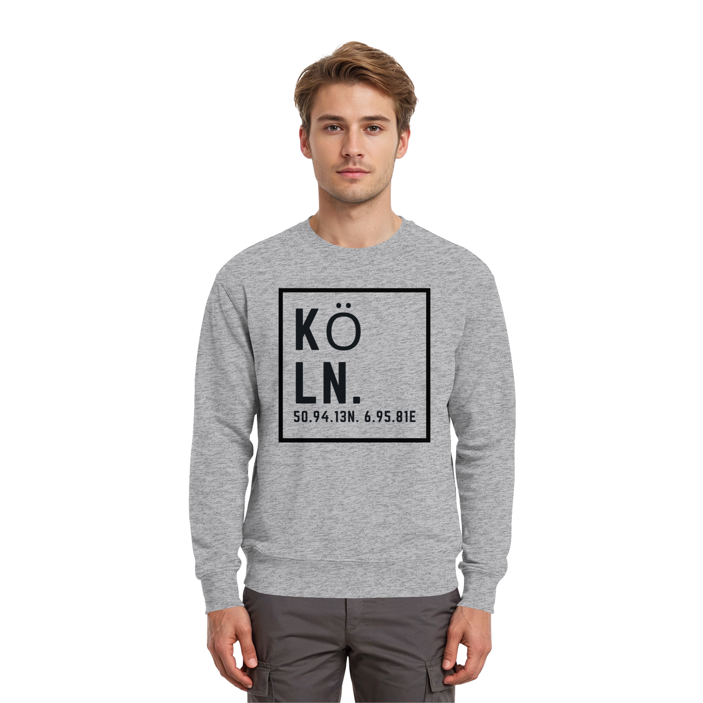 Köln Koordinaten (großer Druck auf der Brust) - Premium Sweatshirt