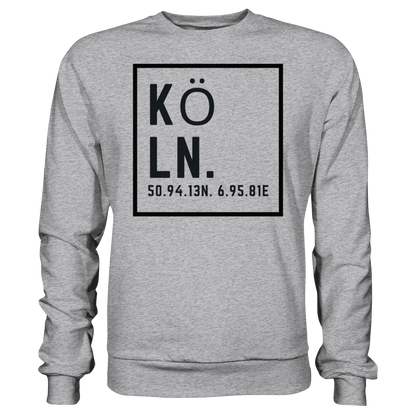 Köln Koordinaten (großer Druck auf der Brust) - Premium Sweatshirt