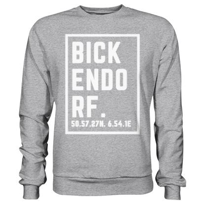 Bickendorf Koordinaten (großer Druck auf der Brust) - Premium Sweatshirt