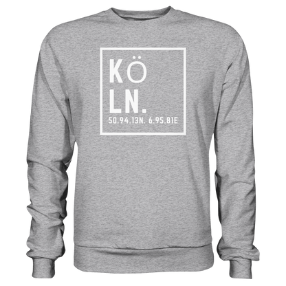 Köln Koordinaten (großer Druck auf der Brust) - Premium Sweatshirt