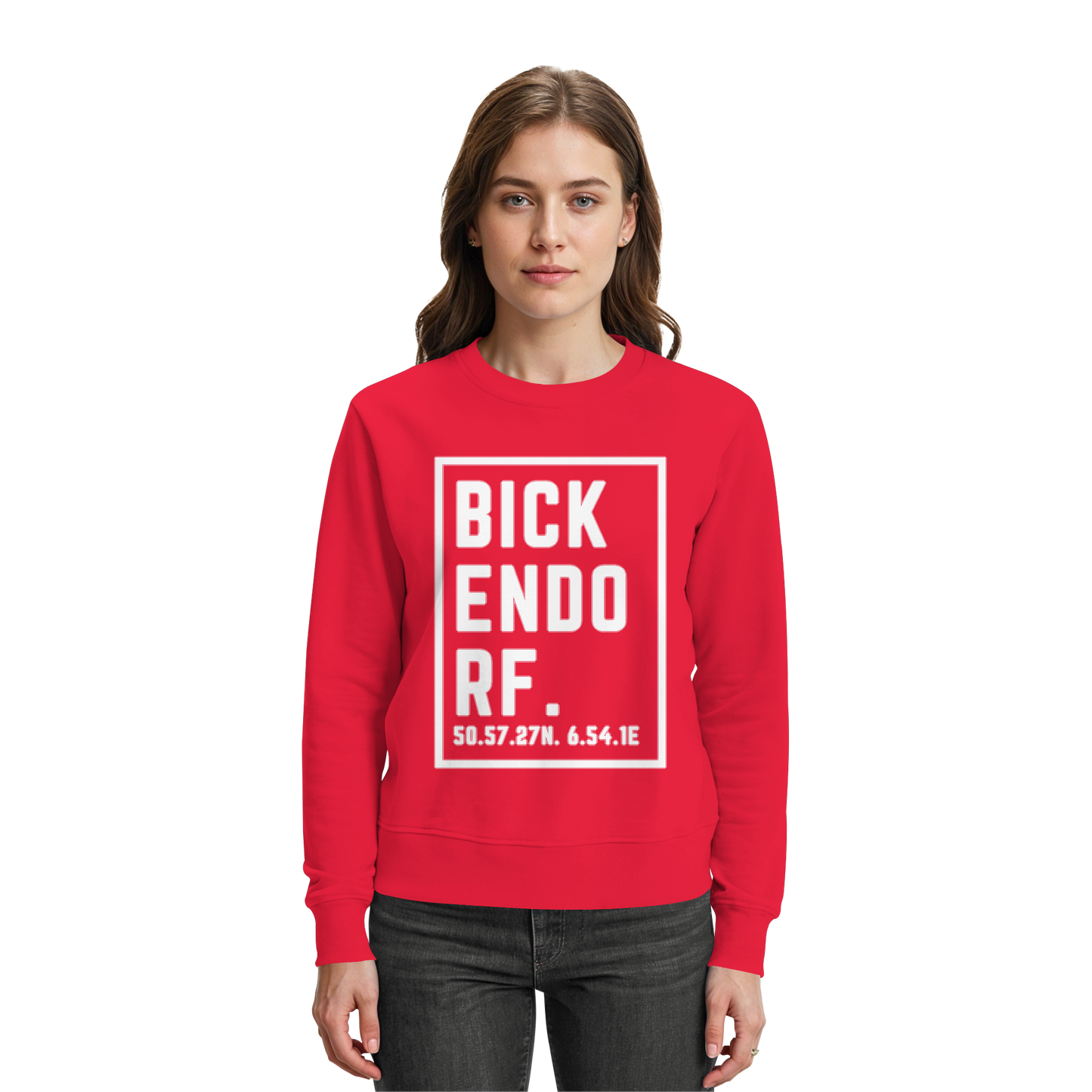 Bickendorf Koordinaten (großer Druck auf der Brust) - Premium Sweatshirt