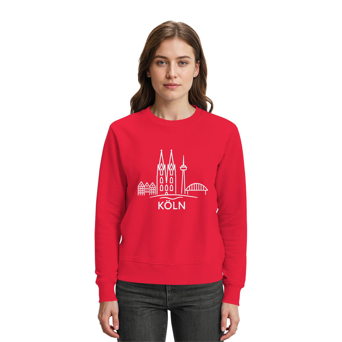 Köln Skyline (großer Druck auf der Brust) - Premium Sweatshirt