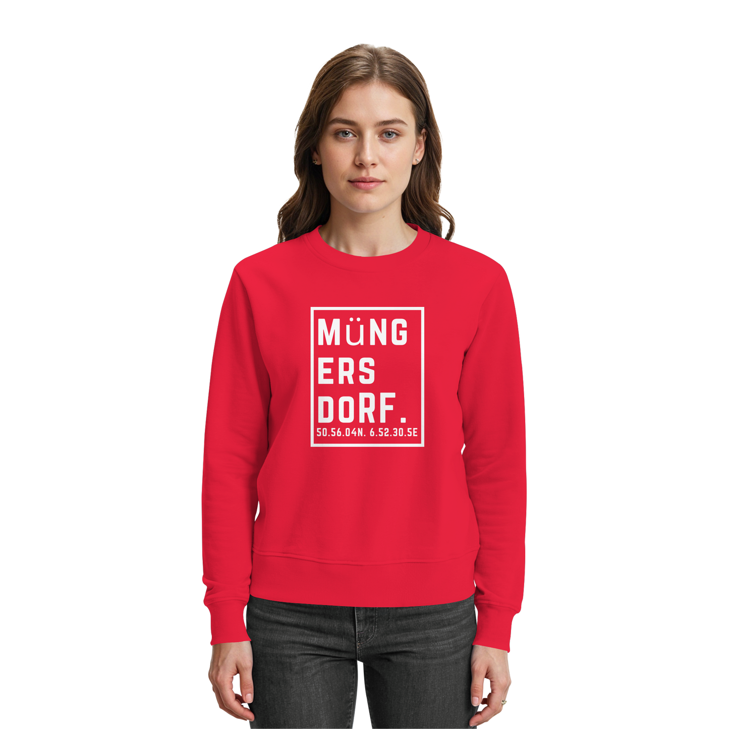 Müngersdorf Koordinaten (großer Druck auf der Brust) - Premium Sweatshirt