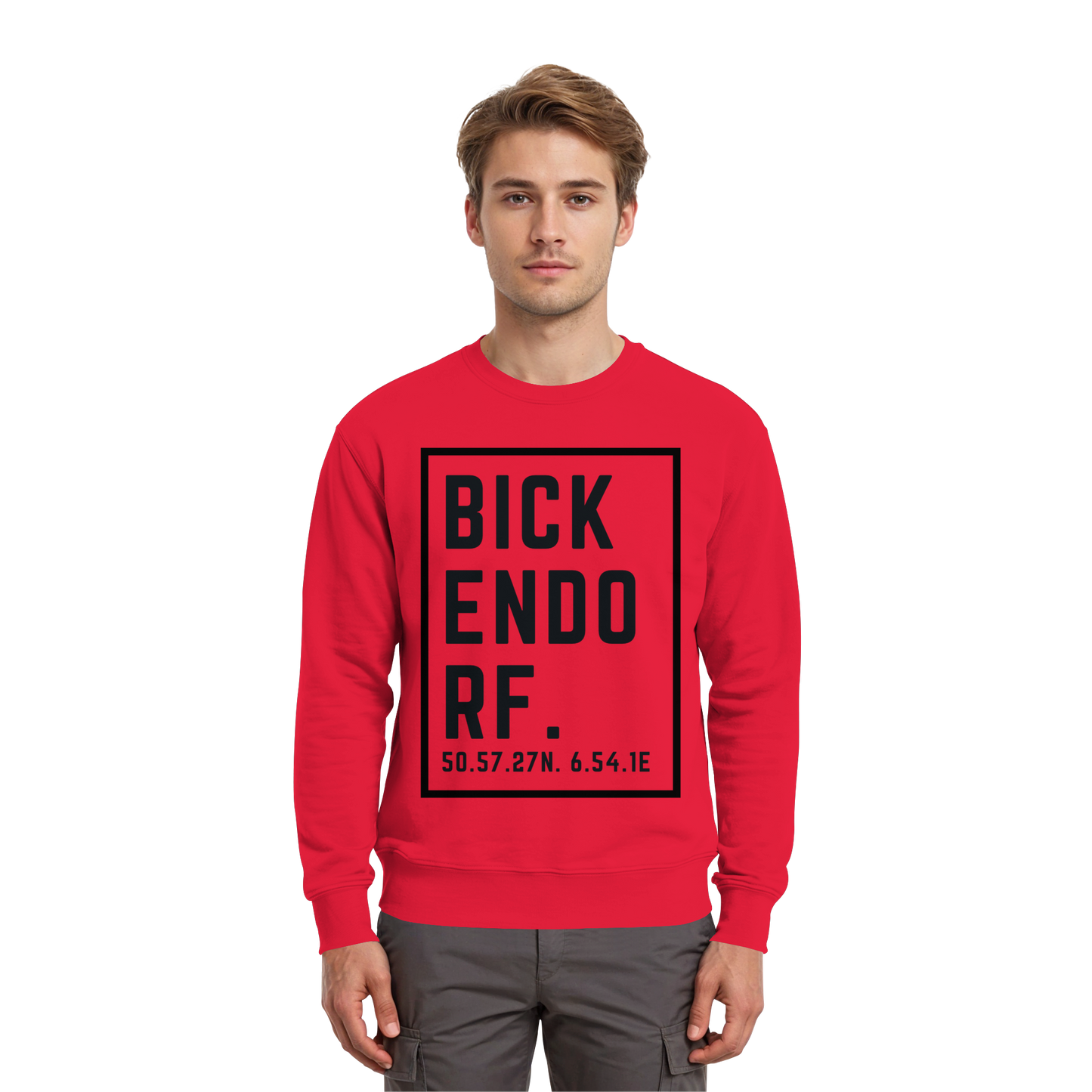 Bickendorf Koordinaten (großer Druck auf der Brust) - Premium Sweatshirt