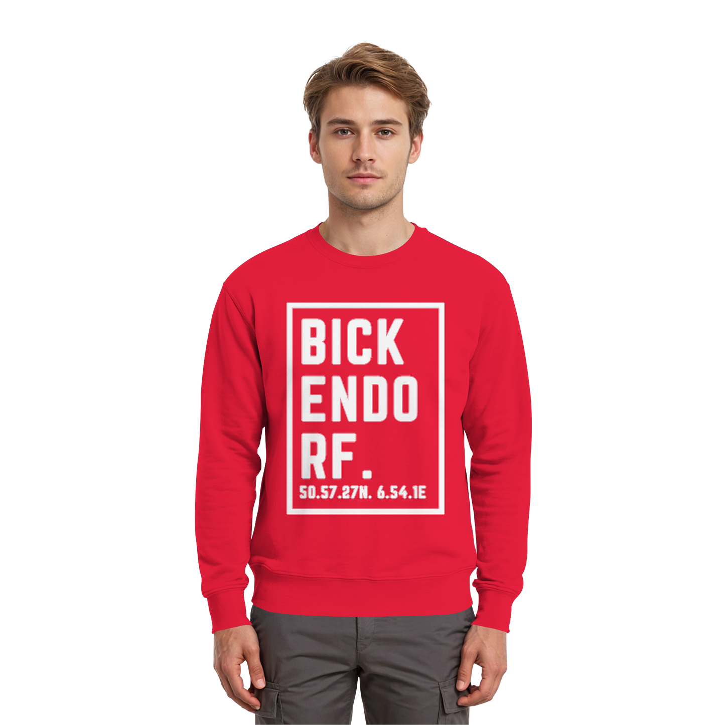 Bickendorf Koordinaten (großer Druck auf der Brust) - Premium Sweatshirt