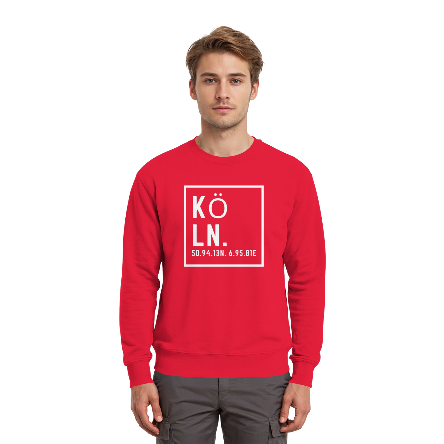 Köln Koordinaten (großer Druck auf der Brust) - Premium Sweatshirt