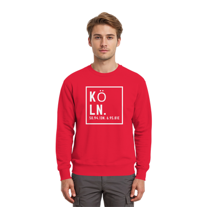 Köln Koordinaten (großer Druck auf der Brust) - Premium Sweatshirt