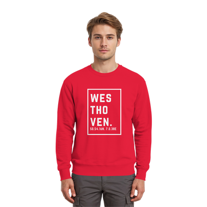 Westhoven Koordinaten (großer Druck auf der Brust) - Premium Sweatshirt