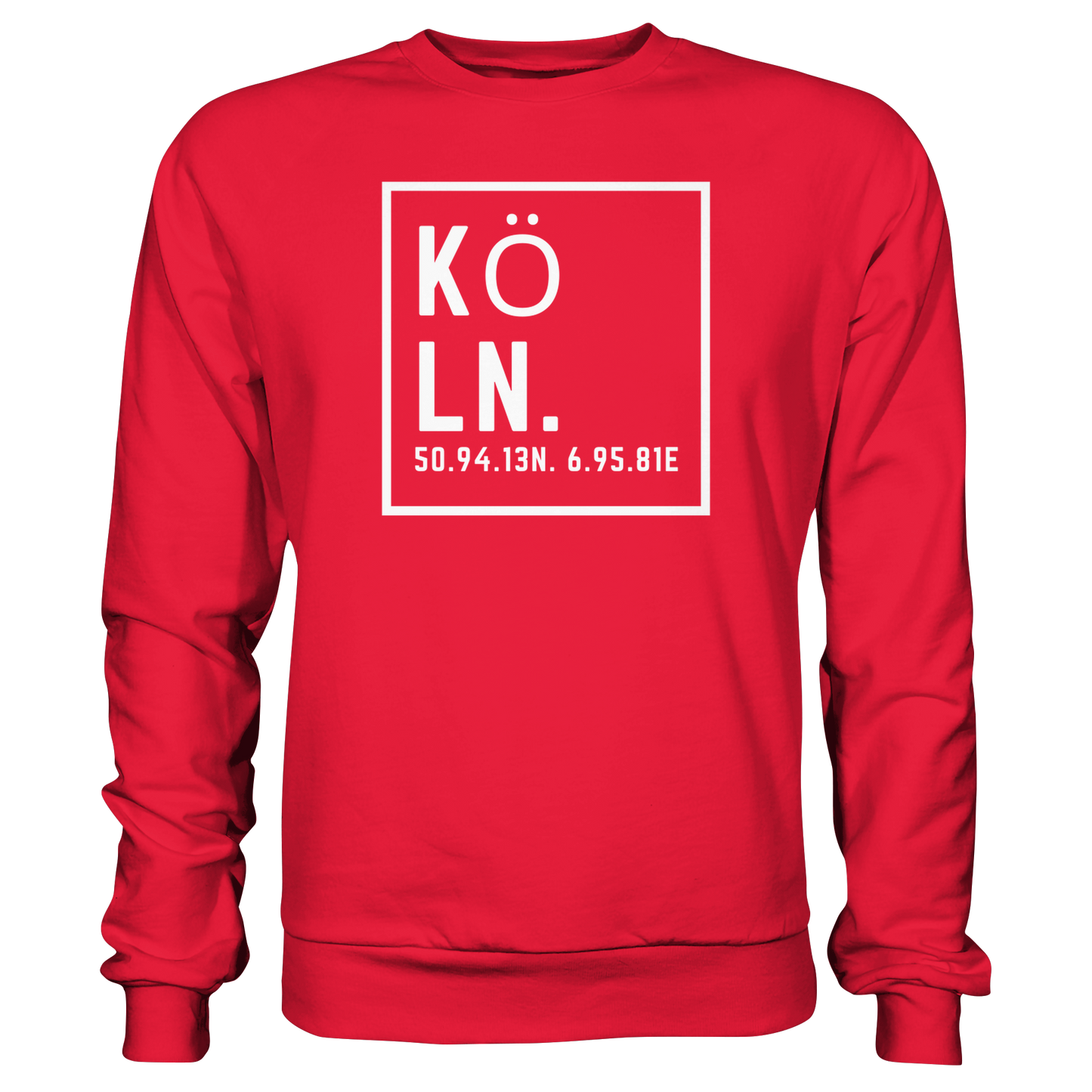 Köln Koordinaten (großer Druck auf der Brust) - Premium Sweatshirt