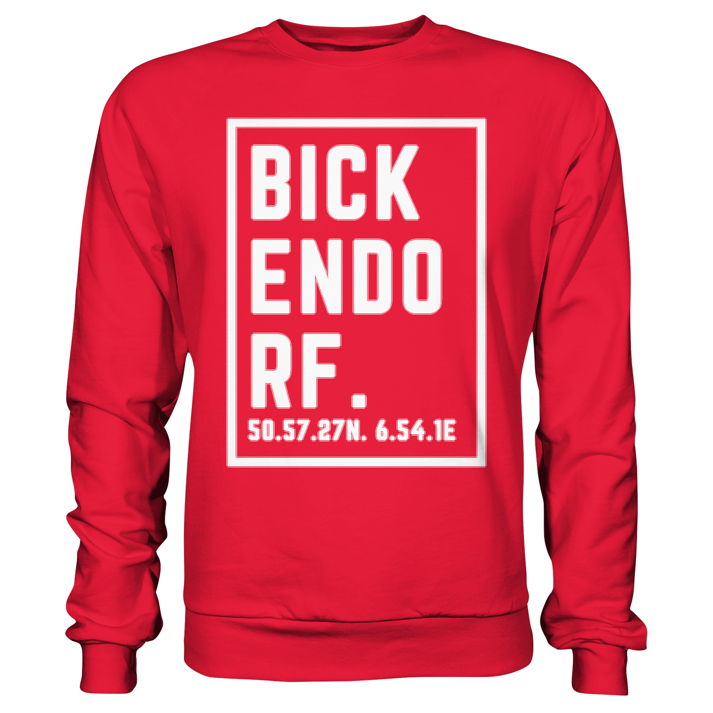 Bickendorf Koordinaten (großer Druck auf der Brust) - Premium Sweatshirt