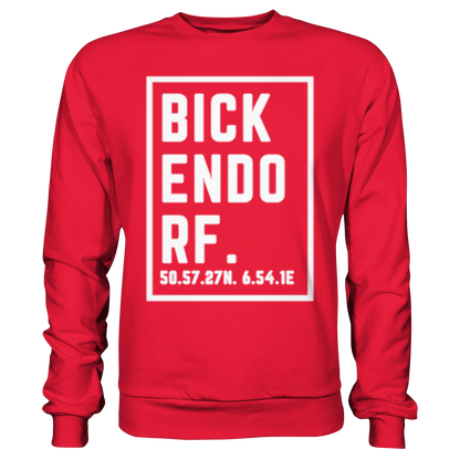 Bickendorf Koordinaten (großer Druck auf der Brust) - Premium Sweatshirt