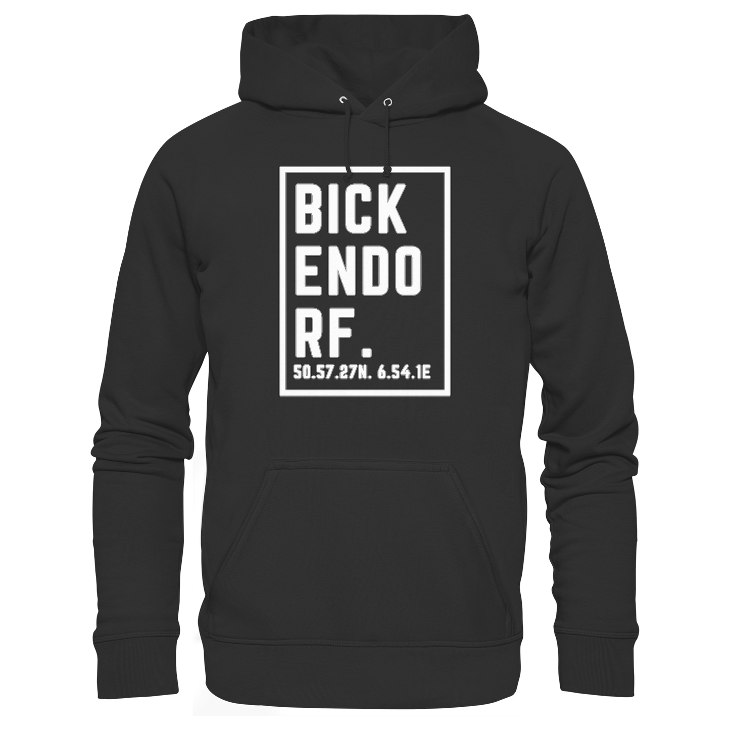 Bickendorf Koordinaten (großer Druck auf der Brust) - Premium Unisex Hoodie