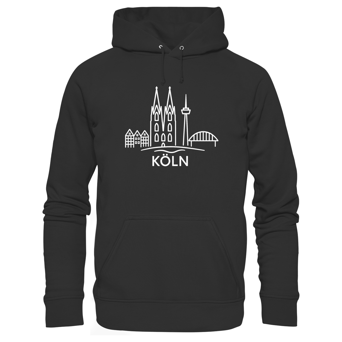 Köln Skyline (großer Druck auf der Brust) - Premium Unisex Hoodie