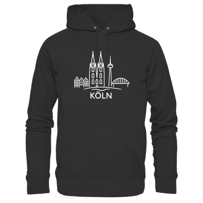 Köln Skyline (großer Druck auf der Brust) - Premium Unisex Hoodie