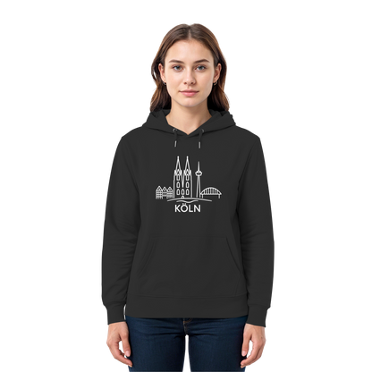 Köln Skyline (großer Druck auf der Brust) - Premium Unisex Hoodie