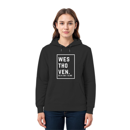 Westhoven Koordinaten (großer Druck auf der Brust) - Premium Unisex Hoodie