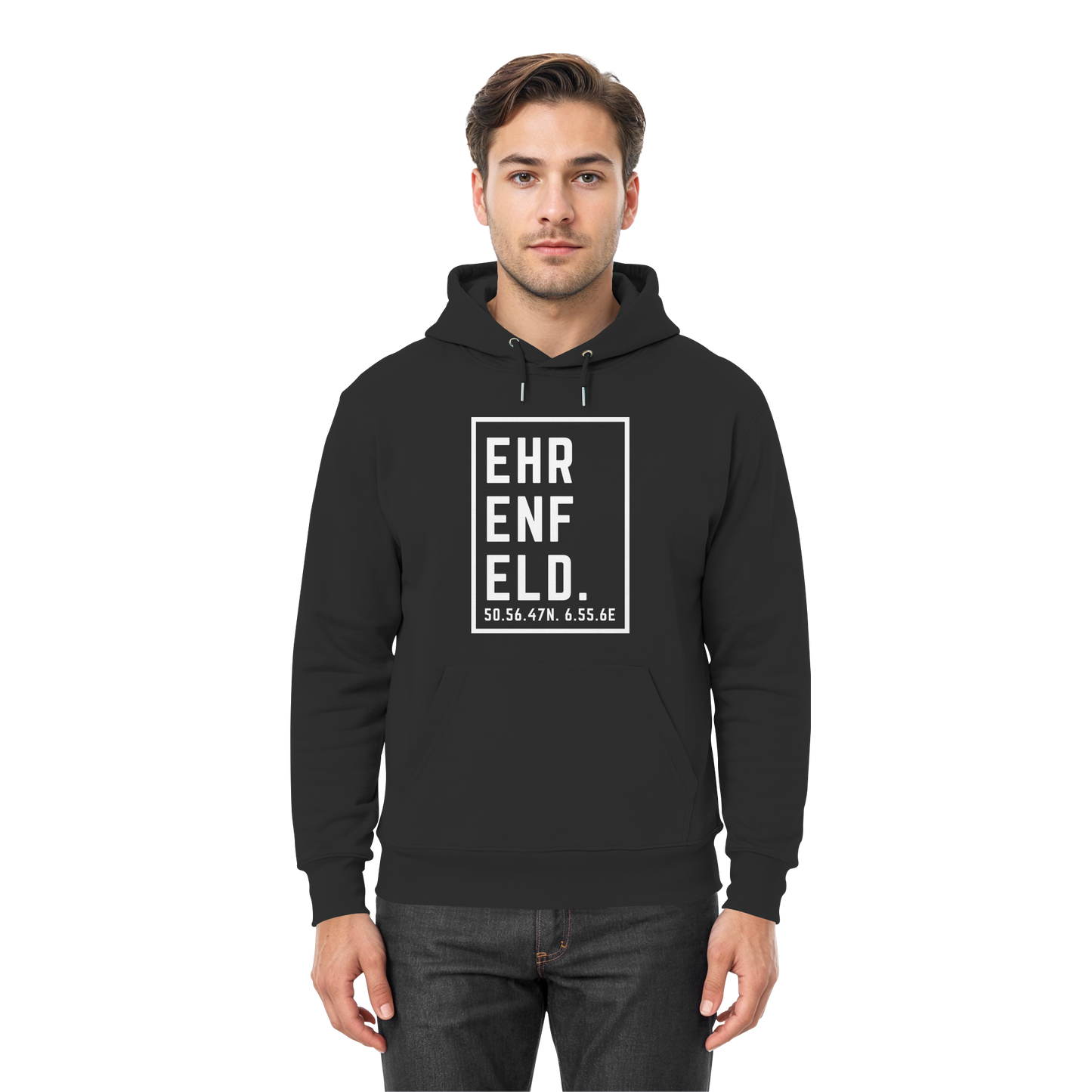 Ehrenfeld Koordinaten (großer Druck auf der Brust) - Premium Unisex Hoodie