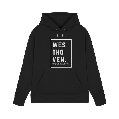 Westhoven Koordinaten (großer Druck auf der Brust) - Premium Unisex Hoodie