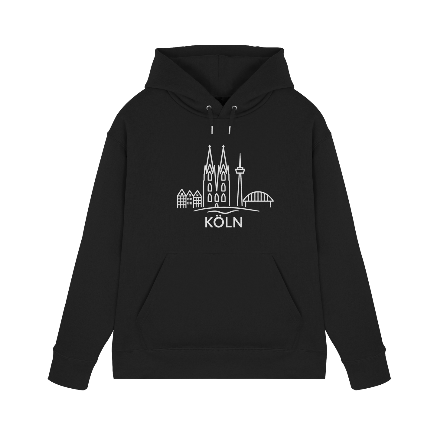 Köln Skyline (großer Druck auf der Brust) - Premium Unisex Hoodie