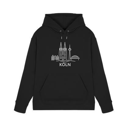 Köln Skyline (großer Druck auf der Brust) - Premium Unisex Hoodie