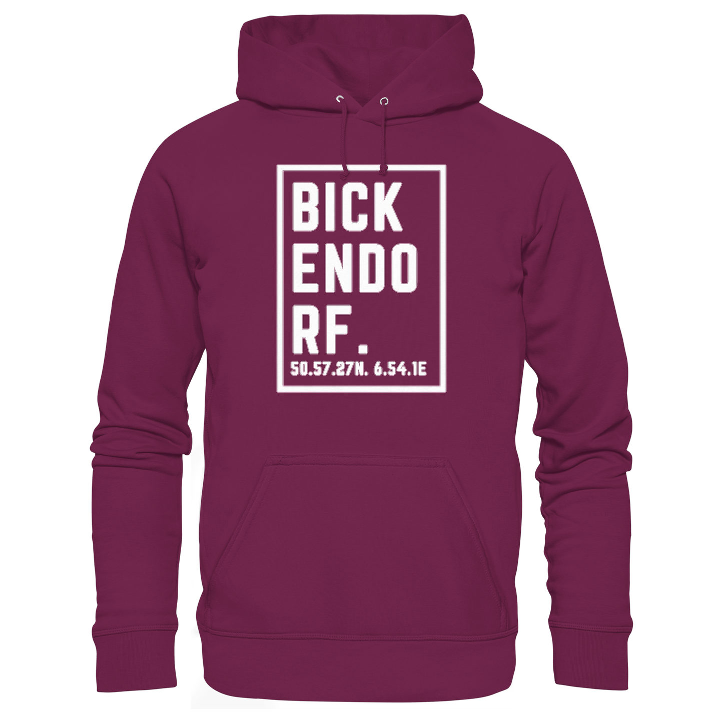 Bickendorf Koordinaten (großer Druck auf der Brust) - Premium Unisex Hoodie