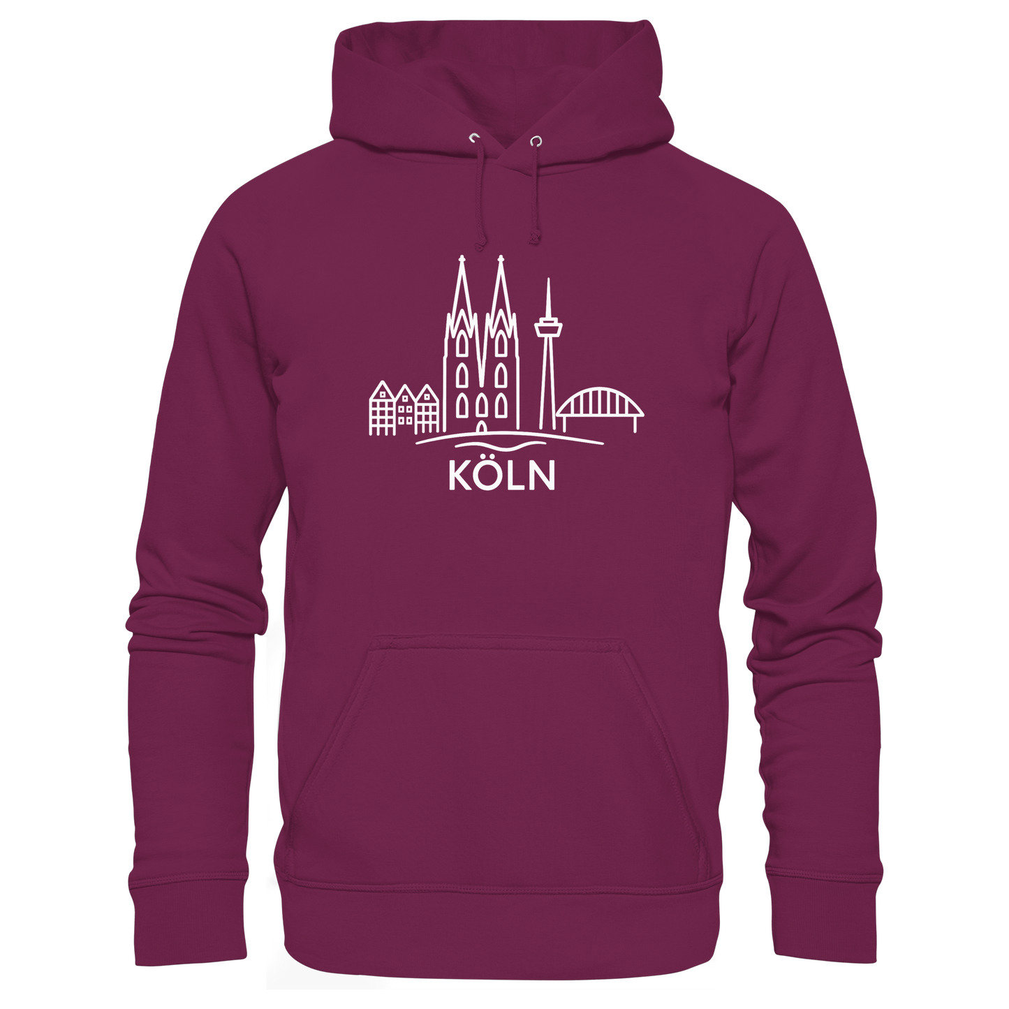 Köln Skyline (großer Druck auf der Brust) - Premium Unisex Hoodie