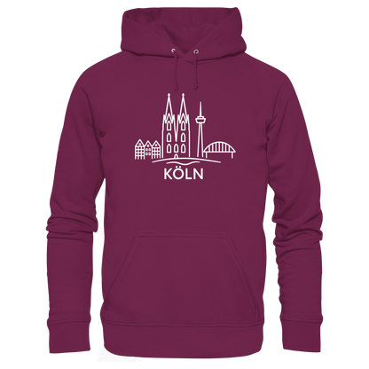 Köln Skyline (großer Druck auf der Brust) - Premium Unisex Hoodie