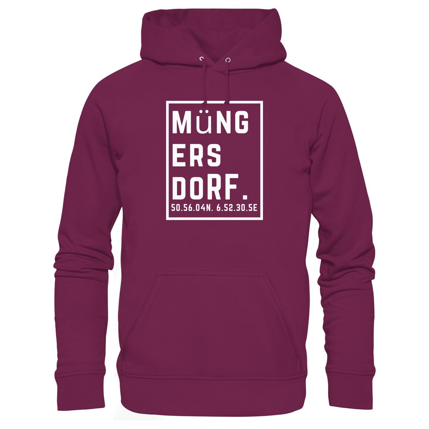 Müngersdorf Koordinaten (großer Druck auf der Brust) - Premium Unisex Hoodie