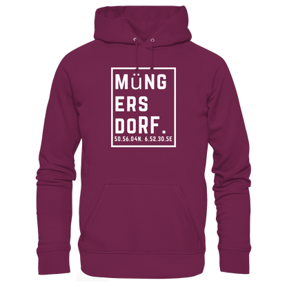 Müngersdorf Koordinaten (großer Druck auf der Brust) - Premium Unisex Hoodie