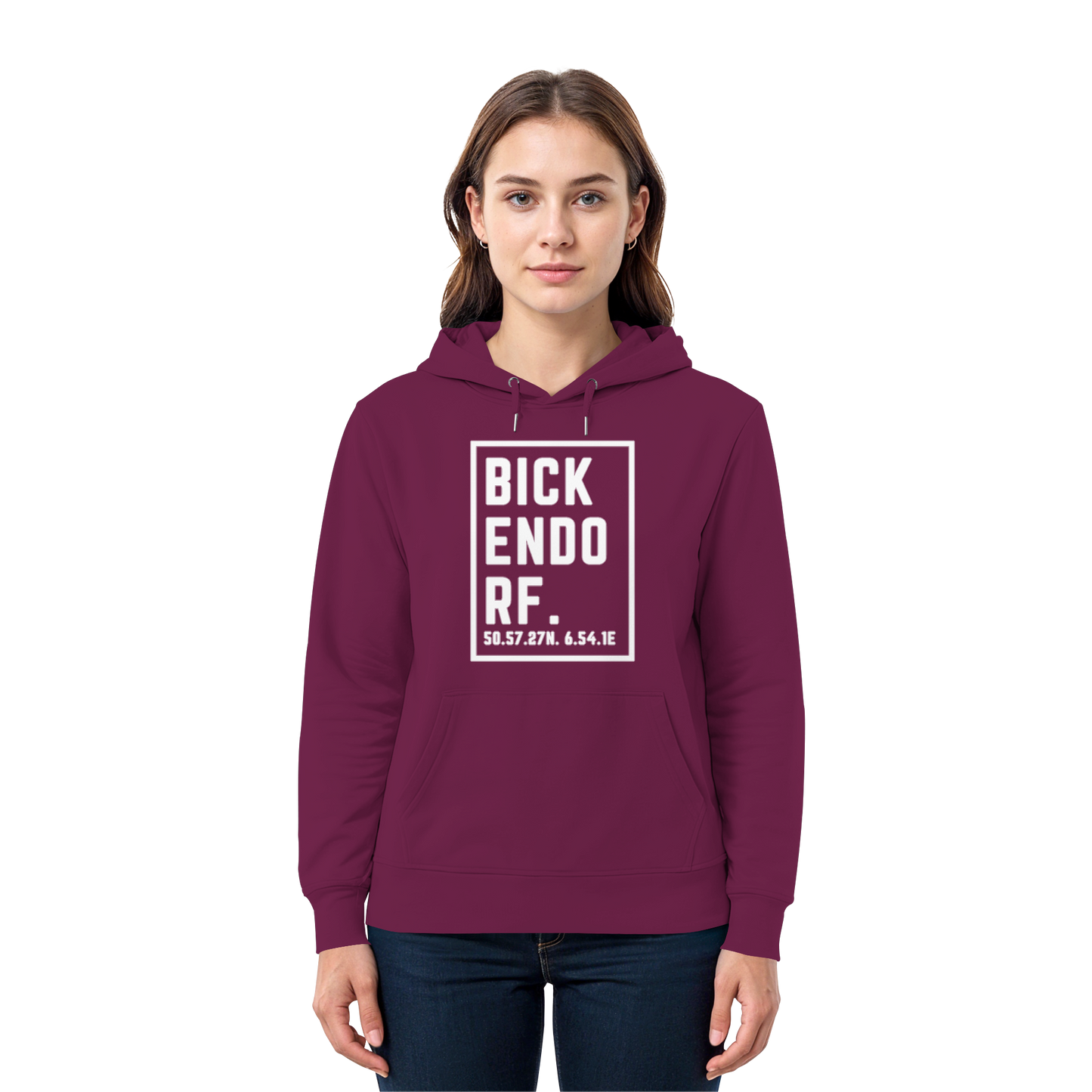 Bickendorf Koordinaten (großer Druck auf der Brust) - Premium Unisex Hoodie