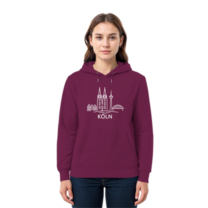 Köln Skyline (großer Druck auf der Brust) - Premium Unisex Hoodie